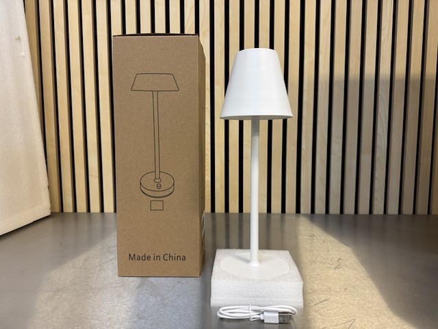 Ca. 21x design tafellamp dimbaar en oplaadbaar usb-c, wit - afbeelding 2 van  4