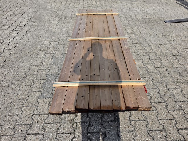 Ca. 21x thermo vuren planken geschaafd, 20x120mm, lengte 300cm - afbeelding 1 van  3