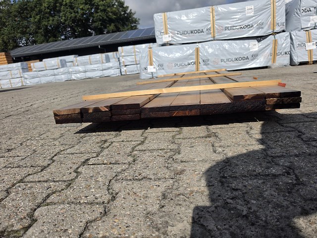 Ca. 21x thermo vuren planken geschaafd, 20x120mm, lengte 300cm - afbeelding 3 van  3