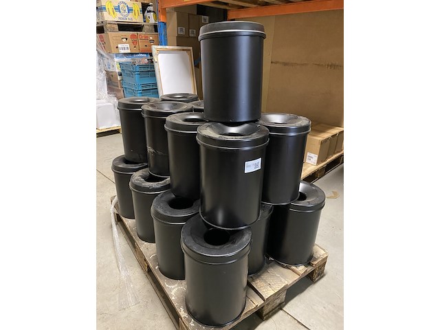 Ca. 21x vlam dovende afvalbakken 15 liter rond - afbeelding 1 van  5