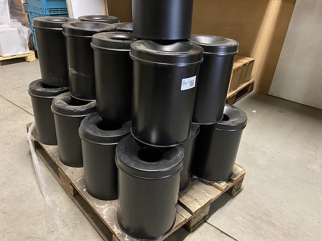 Ca. 21x vlam dovende afvalbakken 15 liter rond - afbeelding 2 van  5