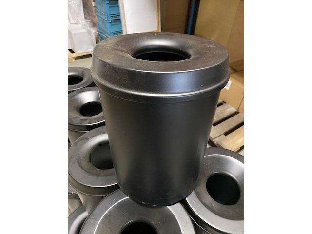 Ca. 21x vlam dovende afvalbakken 15 liter rond - afbeelding 3 van  5