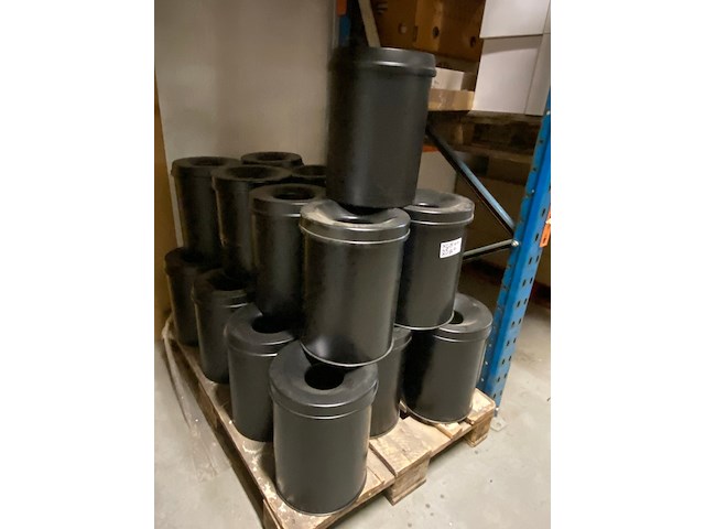 Ca. 21x vlam dovende afvalbakken 15 liter rond - afbeelding 2 van  6