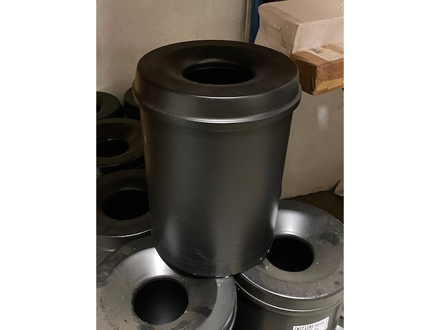 Ca. 21x vlam dovende afvalbakken 15 liter rond - afbeelding 3 van  6