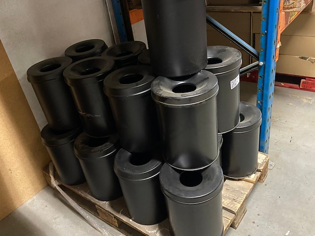 Ca. 21x vlam dovende afvalbakken 15 liter rond - afbeelding 4 van  6