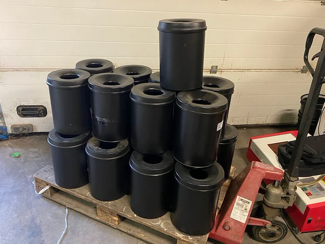 Ca. 21x vlam dovende afvalbakken, rond, 15 liter - afbeelding 1 van  5