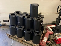 Ca. 21x vlam dovende afvalbakken, rond, 15 liter