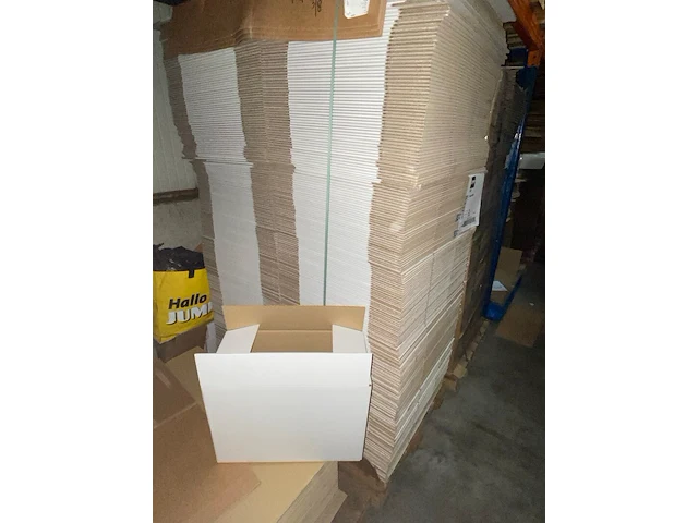 Ca. 220x verzenddozen, dubbelgolf, wit, 48x23x35cm - afbeelding 1 van  4