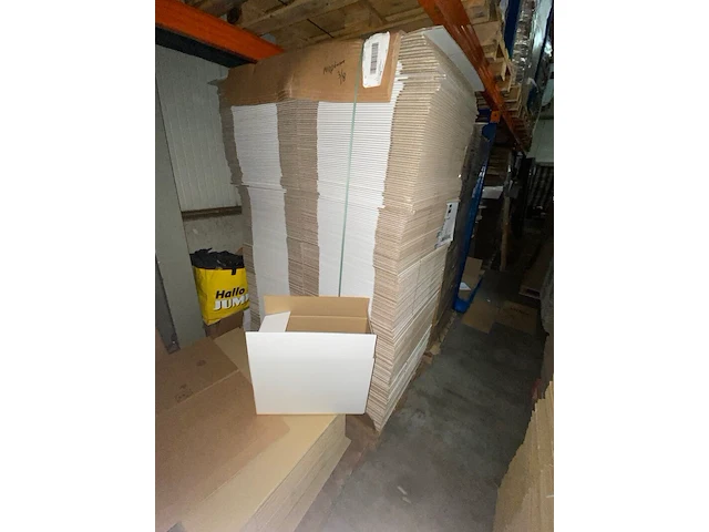 Ca. 220x verzenddozen, dubbelgolf, wit, 48x23x35cm - afbeelding 1 van  4
