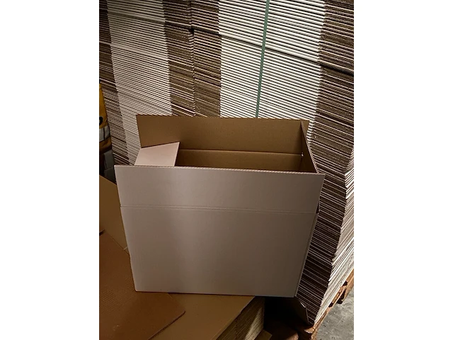 Ca. 220x verzenddozen, dubbelgolf, wit, 48x23x35cm - afbeelding 2 van  4