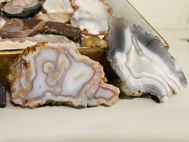 Ca. 22x agaat / chalcedoon plakken - afbeelding 2 van  6