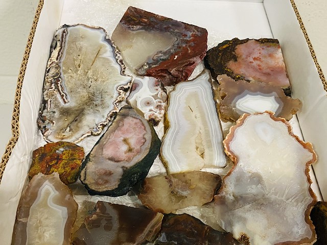 Ca. 22x agaat / chalcedoon plakken - afbeelding 6 van  6