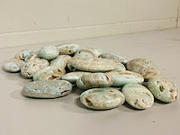 Ca. 22x blue caribbean calciet handstenen - afbeelding 1 van  4