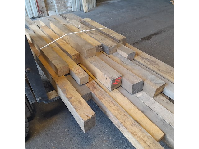 Ca. 22x eiken balken divers, lengte 80-360 cm - afbeelding 1 van  4