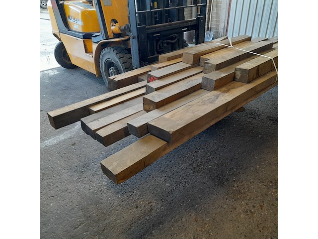 Ca. 22x eiken balken divers, lengte 80-360 cm - afbeelding 3 van  4