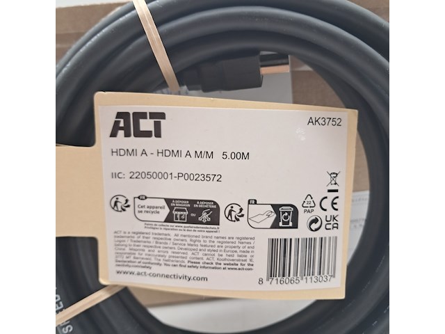 Ca. 22x hdmi kabel, act, hdmi a - hdmi a m/m 5.00m - afbeelding 2 van  4