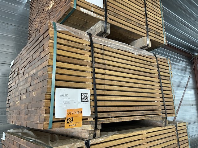 Ca. 238x guyana ipé planken geschaafd, 25x70mm, lengte 125cm - afbeelding 4 van  4