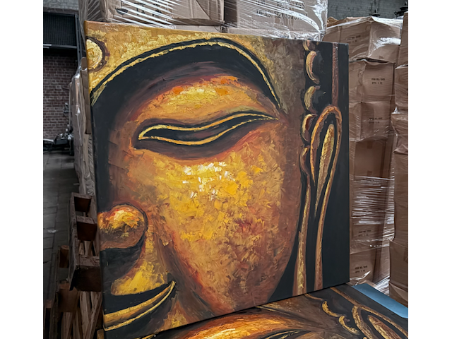 Ca. 23x canvas schilderij buddha 80x80 - afbeelding 2 van  3