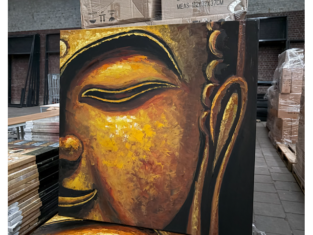 Ca. 23x canvas schilderij buddha 80x80 - afbeelding 3 van  3