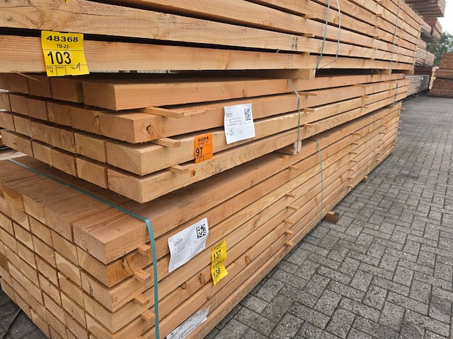 Ca. 23x douglas balken fijnbezaagd, 75x175mm, lengte 500cm - afbeelding 4 van  4