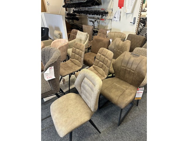 Ca. 23x eetkamerstoelen, taupe - afbeelding 4 van  7