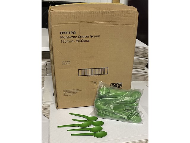 Ca. 24000x plantware composteerbare koffie lepels, groen - afbeelding 1 van  5