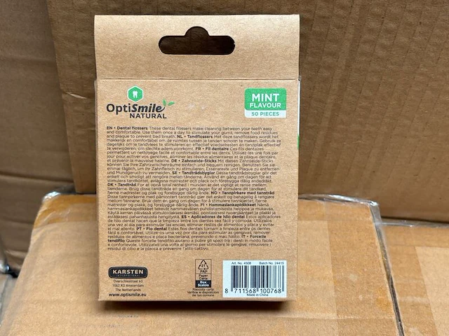 Ca. 240x dentalflossers - 50 pack optismile, mint - afbeelding 2 van  2