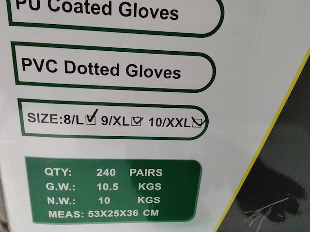 Ca. 240x paar werkhandschoenen met anti slip - afbeelding 2 van  3