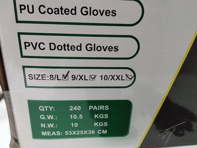 Ca. 240x paar werkhandschoenen met anti slip - afbeelding 2 van  3