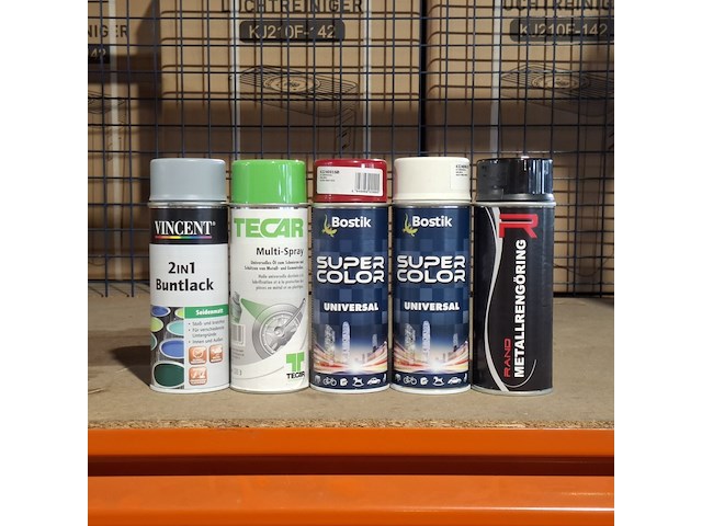 Ca. 240x spuitbus met verf en sprays, o.a. vincent, tecar en bostik - afbeelding 5 van  5