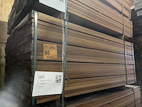 Ca. 242x guyana teak planken geschaafd, 25x90mm, lengte 155cm - afbeelding 4 van  4