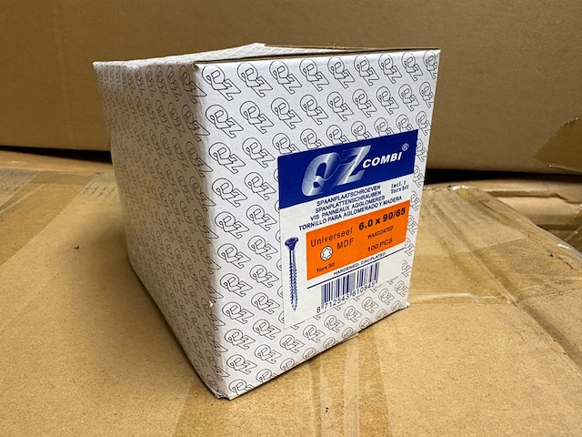Ca. 24x 100 pack spaanplaatschroeven qz-combi, 6x90/65 - afbeelding 1 van  3
