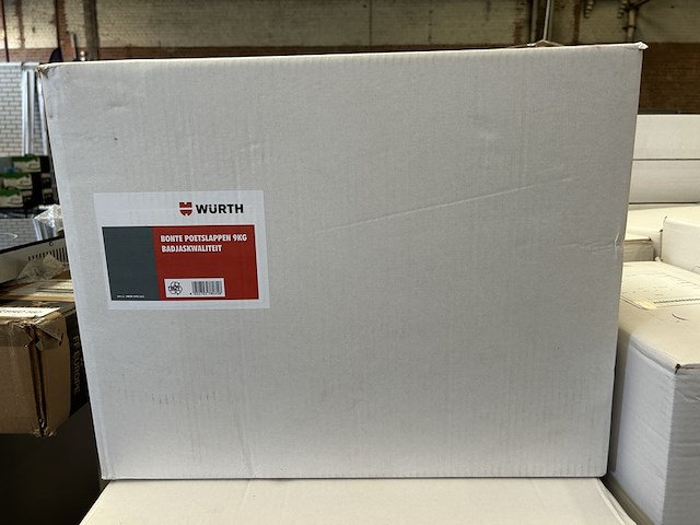 Ca. 24x doos bonte poetslappen 9 kg badjaskwaliteit, würth - afbeelding 1 van  3