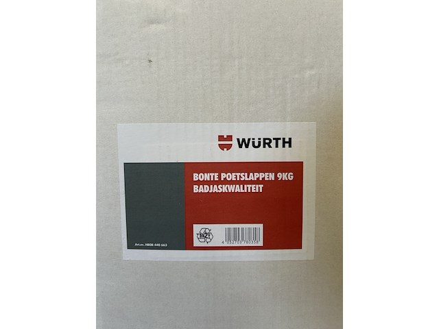 Ca. 24x doos bonte poetslappen 9 kg badjaskwaliteit, würth - afbeelding 2 van  3