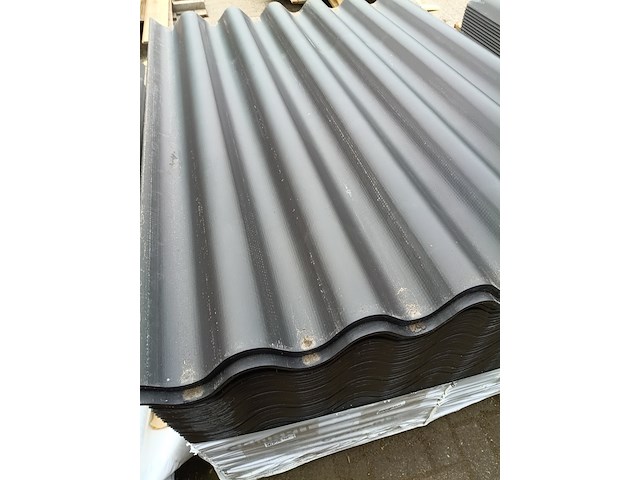 Ca. 24x golfplaat vezelcement, cemfort, zwart - afbeelding 1 van  3