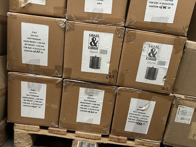 Ca. 24x hanglamp/lampenkap metaal crate & cargo - afbeelding 1 van  5