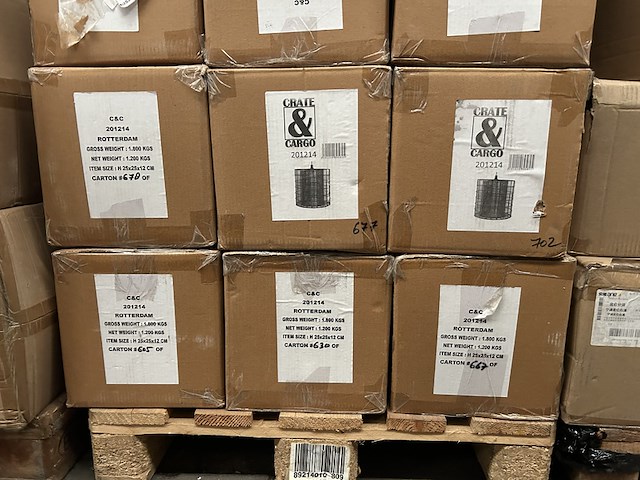 Ca. 24x hanglamp/lampenkap metaal crate & cargo - afbeelding 1 van  4