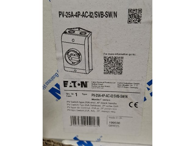 Ca. 24x werkschakelaar eaton, pv-25a-4p-ac-i2/svb-sw/n - afbeelding 4 van  4