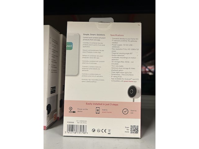 Ca. 24x wi-fi smart indoor camera qnect - afbeelding 4 van  8