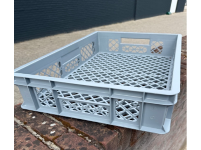Ca. 2500x stapelbare kratten, 60x40 cm, grijs / chroom - afbeelding 3 van  13