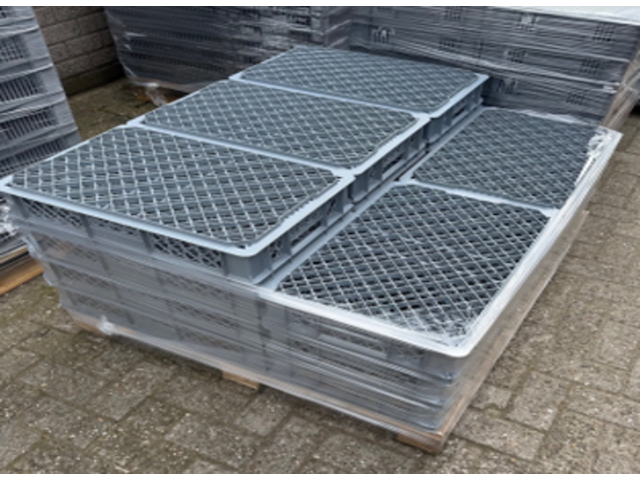 Ca. 2500x stapelbare kratten, 60x40 cm, grijs / chroom - afbeelding 4 van  13