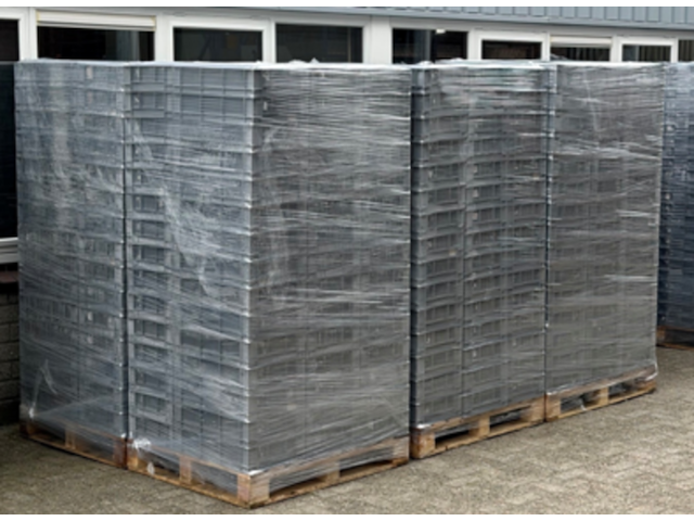 Ca. 2500x stapelbare kratten, 60x40 cm, grijs / chroom - afbeelding 9 van  13