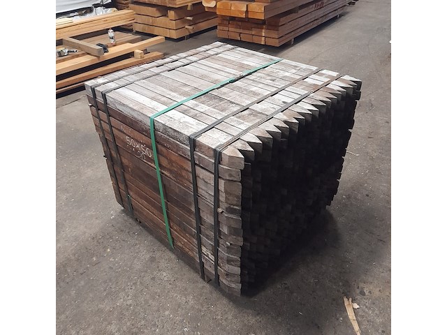 Ca. 252x hardhouten paal, 5 x 5 x 100 cm - afbeelding 4 van  4