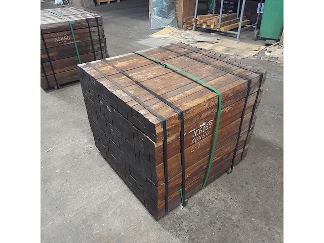 Ca. 252x hardhouten paal, 5 x 5 x 100 cm - afbeelding 3 van  4