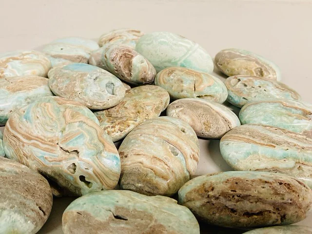 Ca. 25x blue caribbean calciet palmsteen - afbeelding 3 van  4