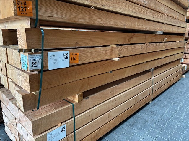 Ca. 25x douglas balken fijnbezaagd, 150x150mm, lengte 500cm - afbeelding 4 van  4