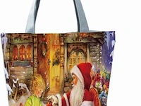 Ca. 25x kerst shopper tas, diverse kleuren, 40 x 37 x 37 cm