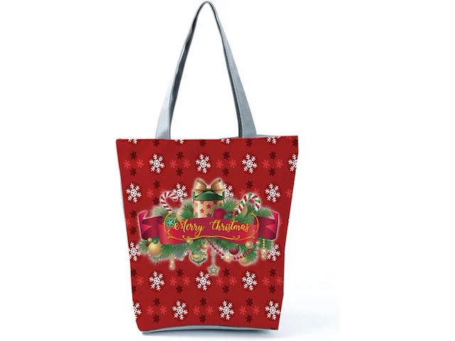 Ca. 25x kerst shopper tas, diverse kleuren, 40 x 37 x 37 cm - afbeelding 3 van  3