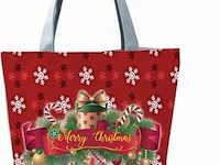 Ca. 25x kerst shopper tas, diverse kleuren, 40 x 37 x 37 cm - afbeelding 3 van  3