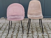 Ca. 25x velvet horecastoelen – roze & beige/grijs - afbeelding 3 van  8